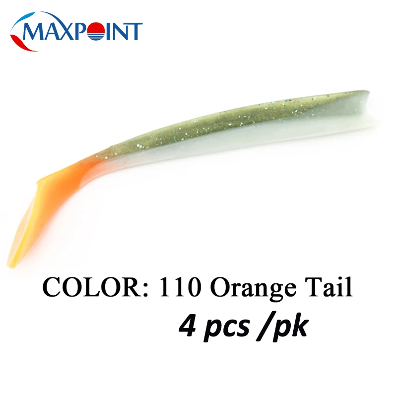 110 Orange Tail Sayori Shad 11 см Swimbait мягкие приманки 4 шт. весло приманка для щуки Zander Walleye Мягкая приманка для рыбалки приманки - Цвет: 110 Orange Tail