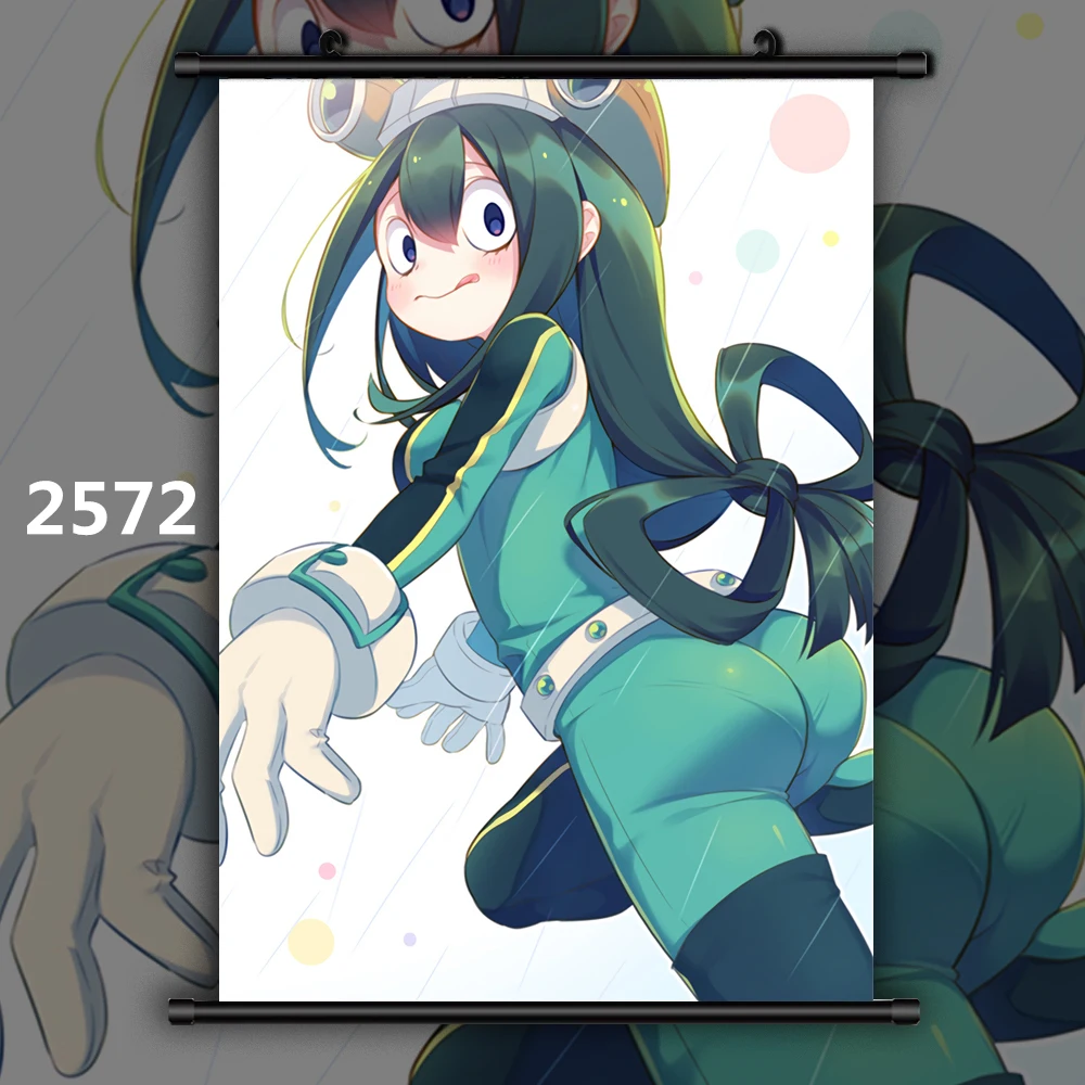 2572 Boku no My Hero Academy Asui Tsuyu Аниме Манга настенный плакат свиток B - Цвет: 2572