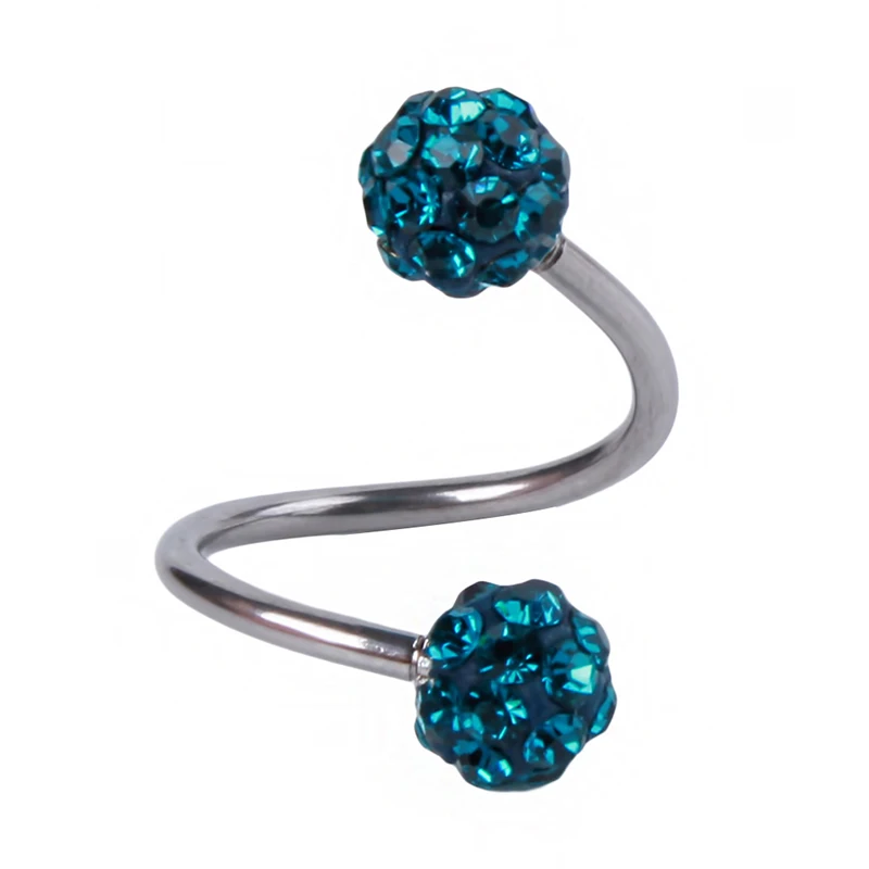 

Sexy Female Nails Navel Steel Crystal Anti Allergy Body Piercing Jewelry S-shaped Twisted Cartilage Ring Earrings Belly Women