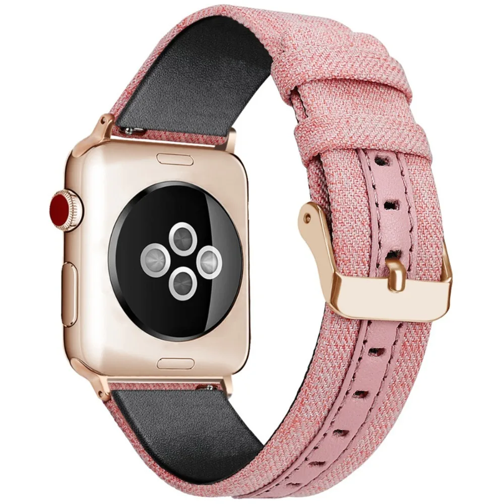 Кожаный холщовый ремешок для Apple watch band 42 мм 38 Iwatch series 3 2 1 роскошный браслет