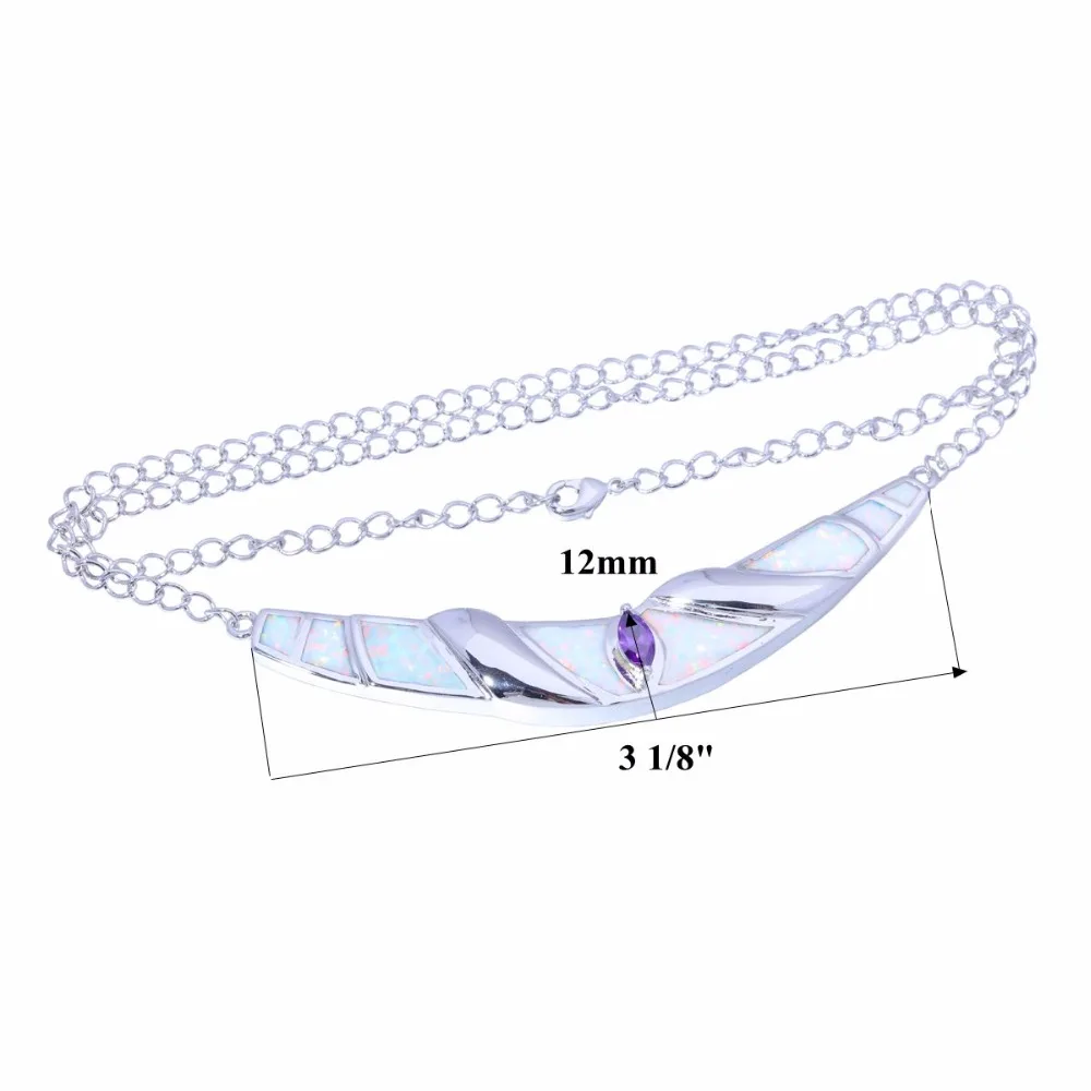 Женский кулон с голубым белым огненным опалом и серебряным покрытием из