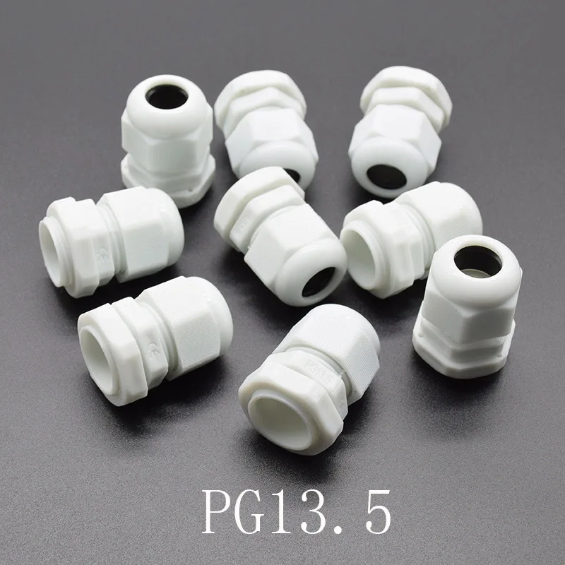 10whitePG13.5 10 шт. IP68 белый PG7 PG9 PG11 PG13.5 PG16 для 3-6.5 мм-14 мм провода кабель CE водонепроницаемый нейлон пластик кабельный ввод Разъем - Цвет: 10whitePG13.5