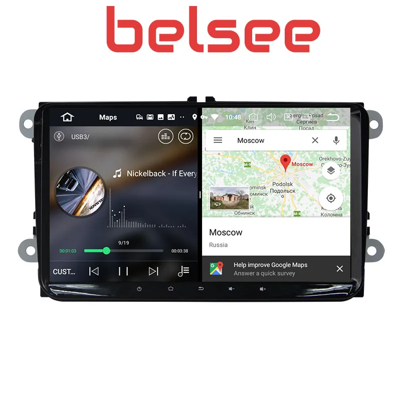 Автомагнитола Belsee " Android 8,0 4GB для VW Volkswagen Jetta Passat b6 b7 Golf Skoda Seat стерео Автомагнитола Sat Nav