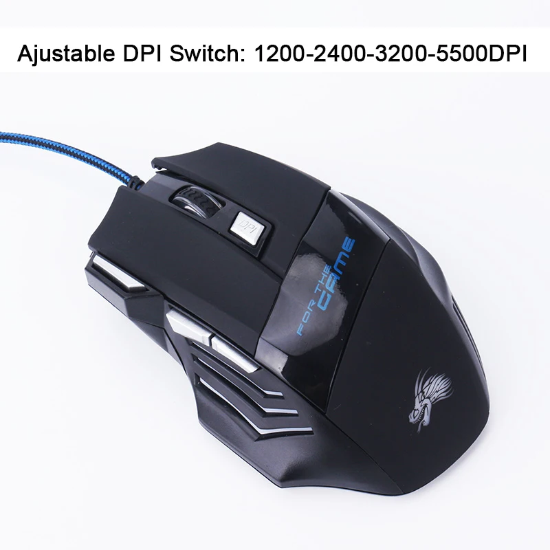 Дышащая светодиодсветодиодный игровая мышь профессиональная оптическая USB с 7