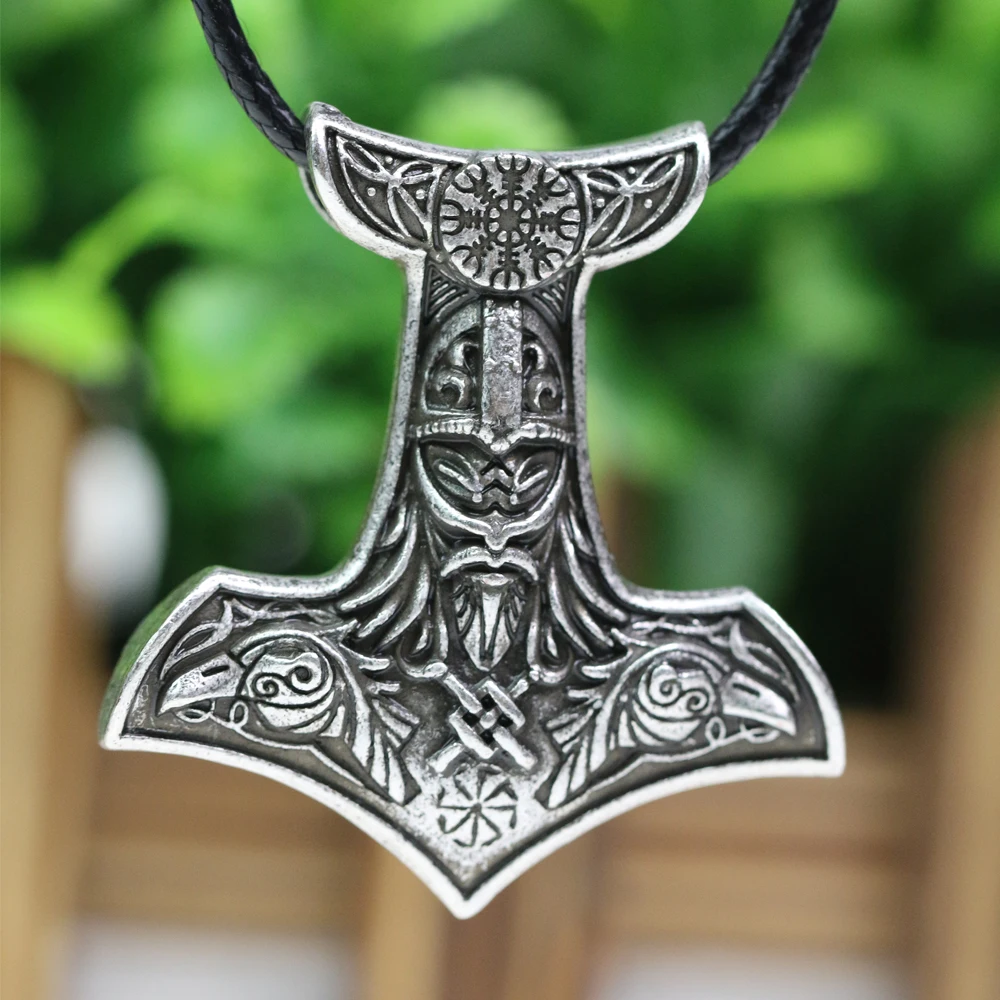 LANGHONG легендарный амулет Odin Подвеска Ожерелье скандинавские Викинги Молот с