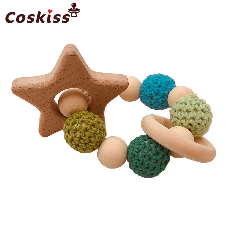 Браслеты для ухода за детьми деревянный Прорезыватель зубов крючком жевательные