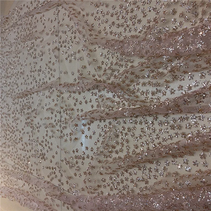 Звездный дизайн розовый золотой цвет приклеенная блестящая кружевная ткань