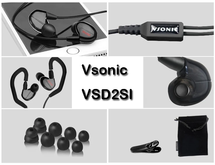 Новинка Лидер продаж vsonic vsd2si (с микрофоном) HiFi внутреннего уха Наушники для