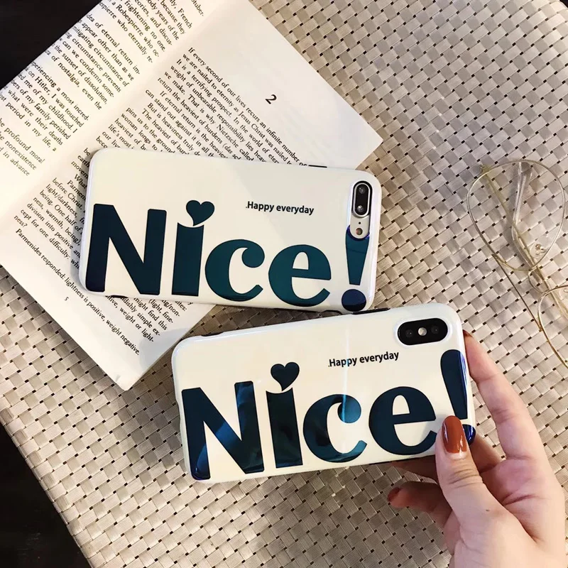 Красивые мягкие чехлы для iPhone 6 6S 7 8 PLus с надписью Blue Ray|Бамперы| |
