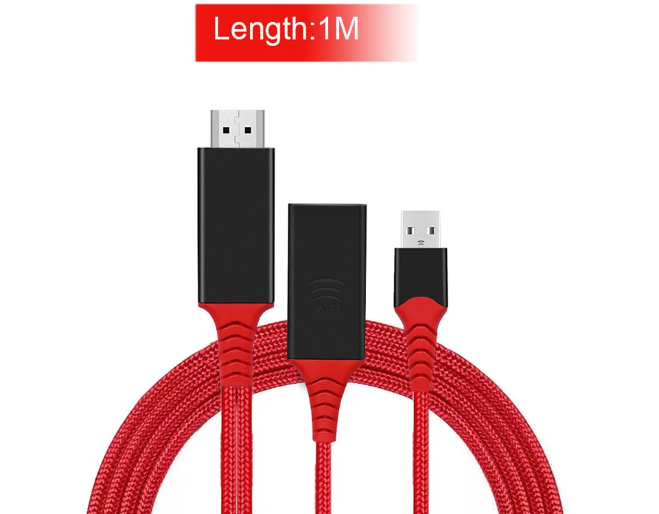 2 в 1 литой 1080 P телефон к HDTV кабель проводной+ беспроводной WiFi Дисплей программный ключ hdmi зарядный провод для IOS 8,0 и Android 6,0 и выше