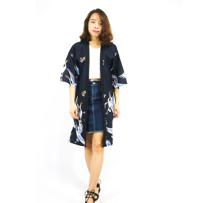 Женское японское кимоно-кимоно yukata кардиган блузка с длинным рукавом