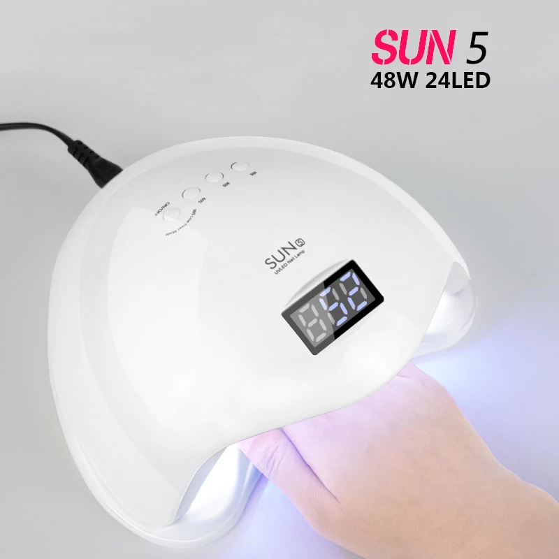 SUN5 лампы для ногтей ЖК дисплей Дисплей сушилка 24 светодиодный s 48 W Сушилка УФ