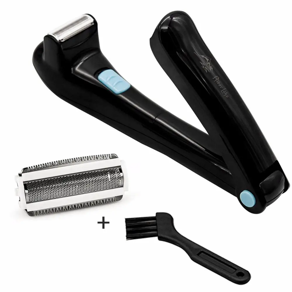 

Electric Back Shaver Battery-Operated Shaver 180 Degree Folding Shave Device Mens Shaving Machine Razor With Blades Brush