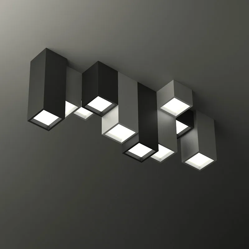 

Modern brief acrylic creative combination of geometric LED ceiling lighting fixture home deco personalized square ceiling lamp