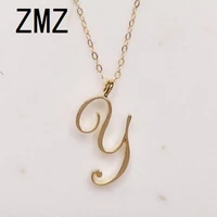 zmz 2019 europeamerica popular english letter pendant cute letter y text necklace gift for momgirlfriend party jewelry