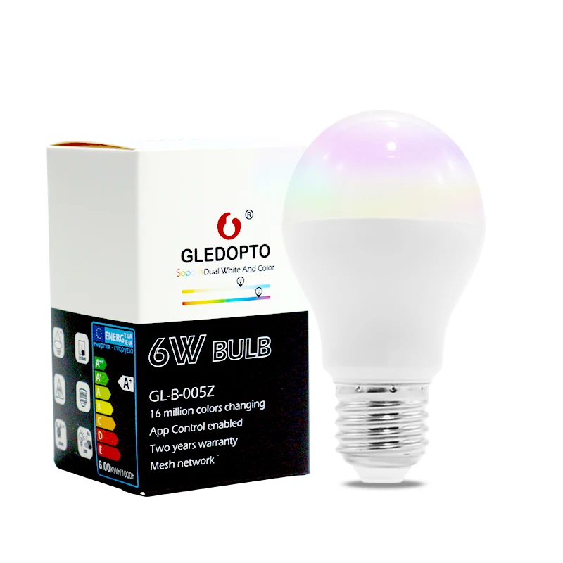 ZIGBEE умный дом светодиодный 6 Вт лампочка RGB+ CCT Lcolor светодиодный лампочка совместима с Amazon Echo Plus Echo Show Alexa SmartThings lighttify