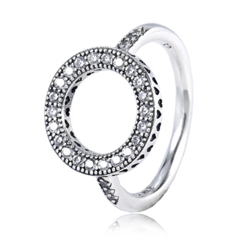 

High Quality New Collection Big Circle CZ Paving 925 Real Silver Ring for Women ANNIVERSARY SALE 2018