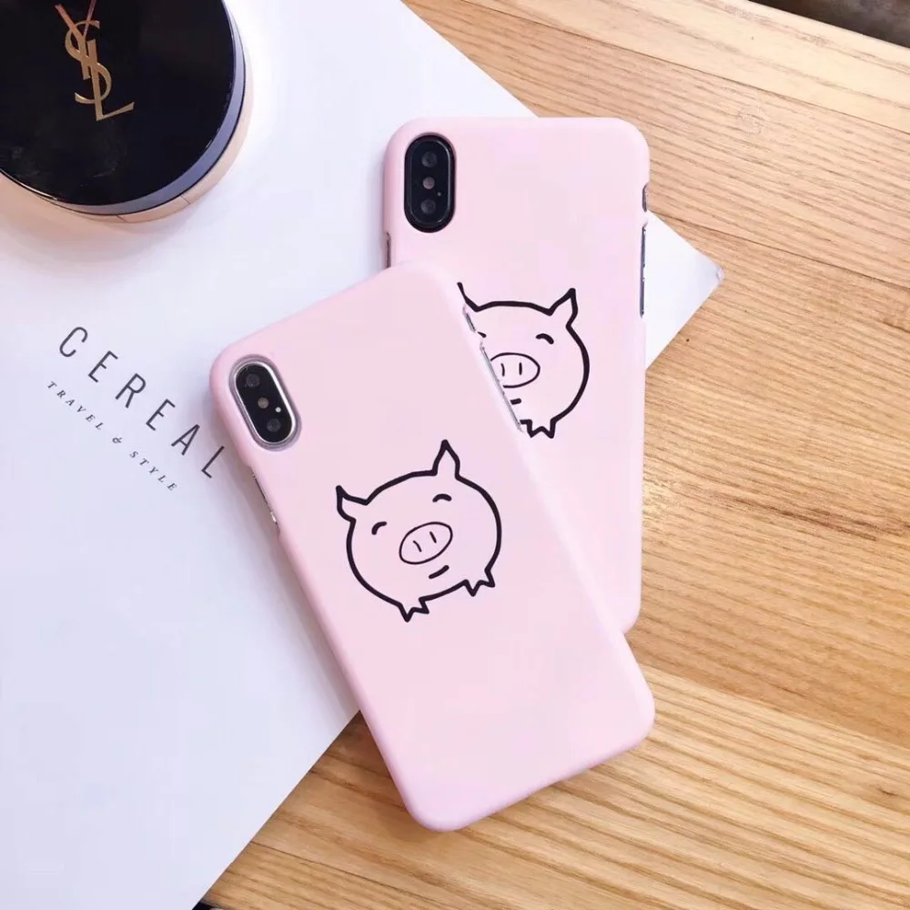Супер модные милый розовый поросенок Узор Жесткий Пластик Чехол для iphone6 6 S 7 s 8 P x |