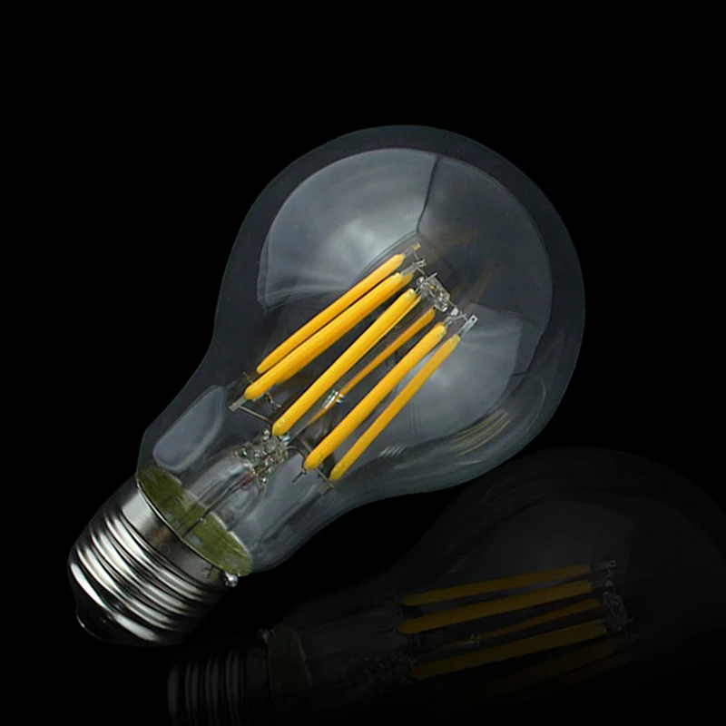 1x Новый E27 светодиодный нити светильник Стекло Корпус Cob лампы 230V 220V 4W 8W 360