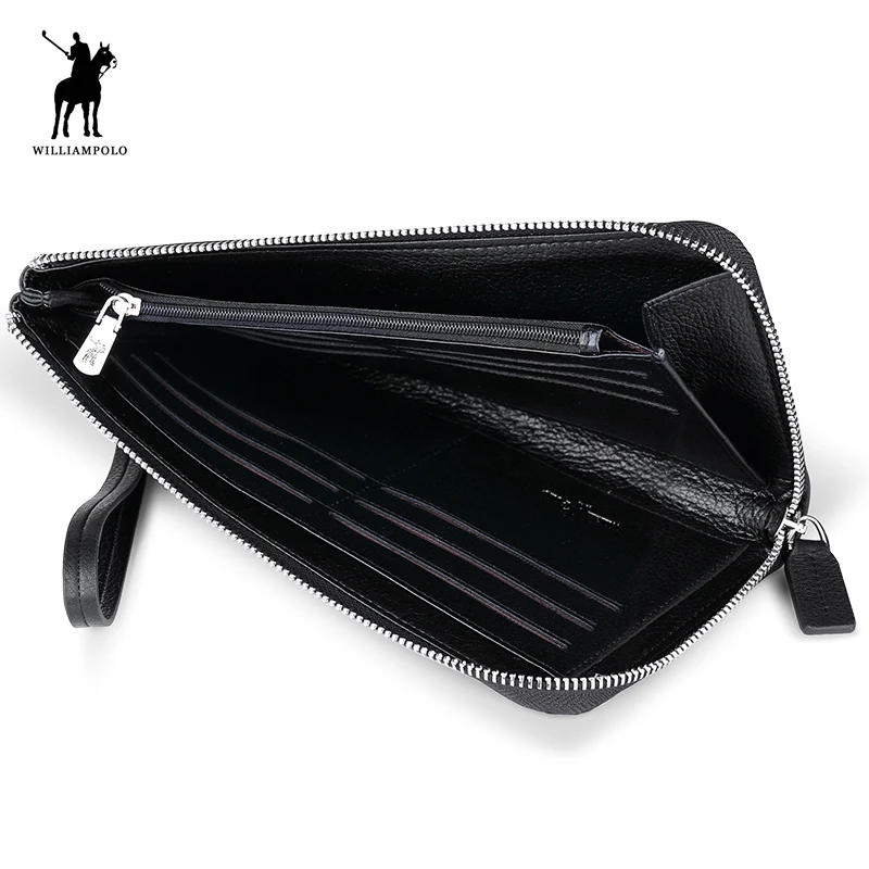 Длинный кошелек WILLIAMPOLO PL235 мужской Модный Роскошный тонкий клатч из натуральной