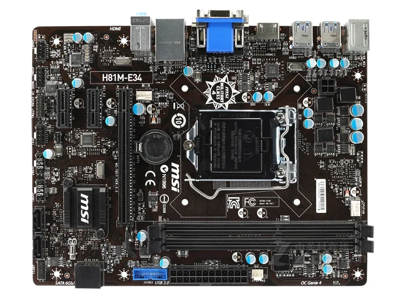 Материнская плата MSI H81M E34 для настольного компьютера H81 DDR3 LGA 1150 материнская i7 i5 i3