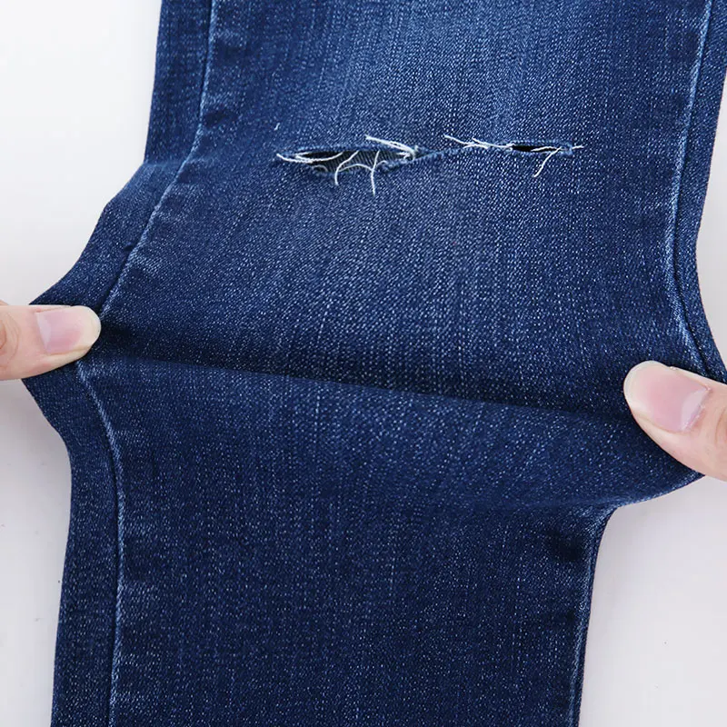 Женские рваные джинсы LEIJIJEANS узкие джинсы-карандаш до щиколотки с неровным