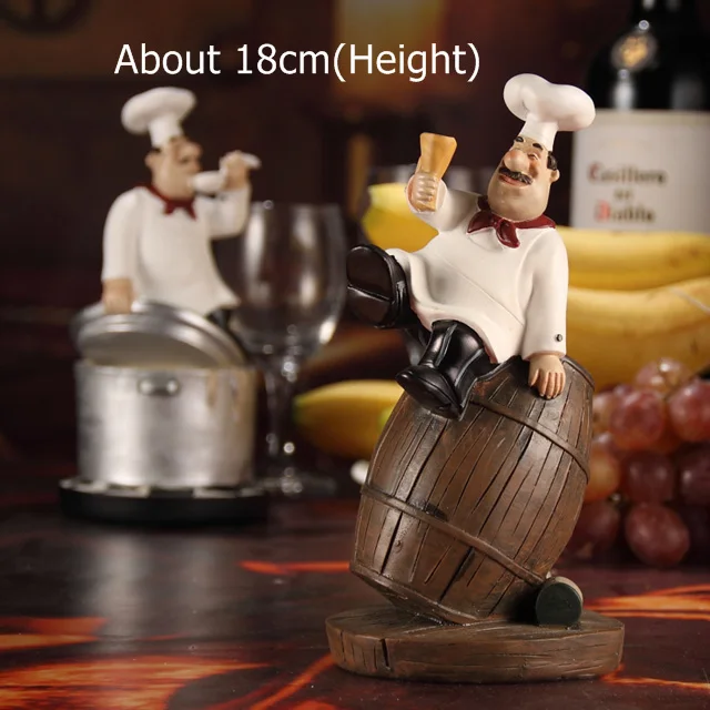 Barrel Style Креативная Статуэтка шеф-повара из смолы для гурманов, миниатюрный подарок, рукоделие, украшение, аксессуары для домашнего декора, художественная коллекционная - Цвет: Barrel Style