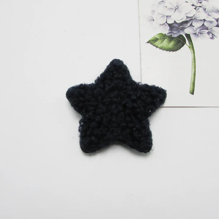 star-navy blue 40 шт./лот Мульти Стиль плюшевый бархат сердце/звезда Мягкие аппликации DIY ручной работы Детские аксессуары для волос и швейная одежда - Цвет: star-navy blue