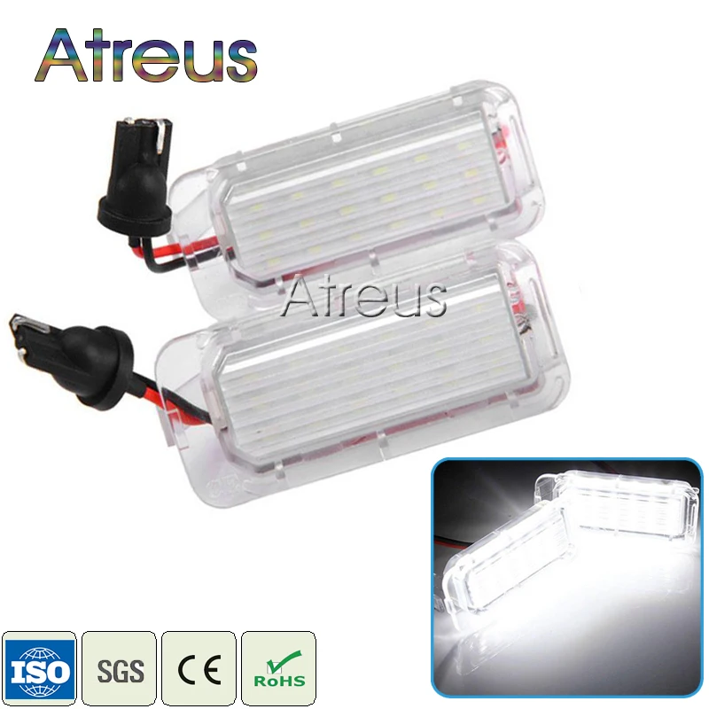 2 шт. автомобильного светодиодного фонаря для номерного знака 12В комплект лампы SMD3528 бесплатно без ошибок для Ford Focus 5D Mondeo Fiesta s-max on