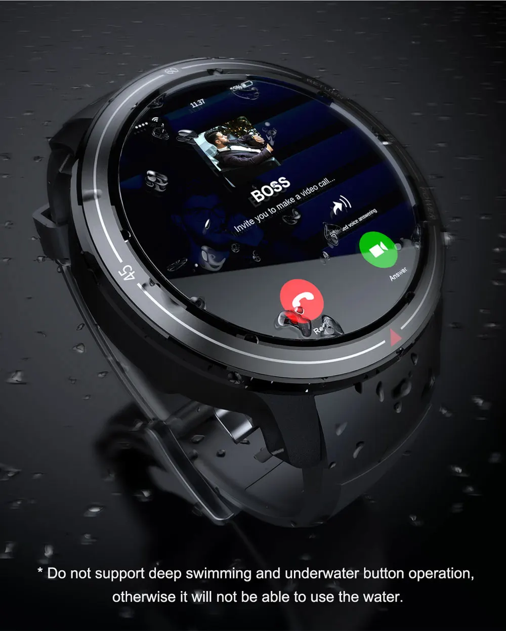 Умные часы LOKMAT LOK01, 4G, 3 ГБ+ 32 ГБ, MTK6739M, Android 7,1, 2,4 ГБ, 5 Гб, Wi-Fi, gps, фитнес, 620 мА/ч, для воспроизведения музыки, вызова, ответа на сим-часы