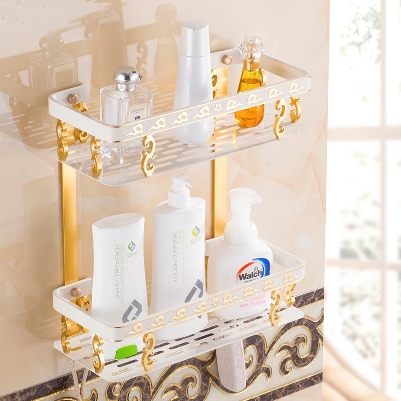 Модная антикварная космическая алюминиевая полка для ванной комнаты