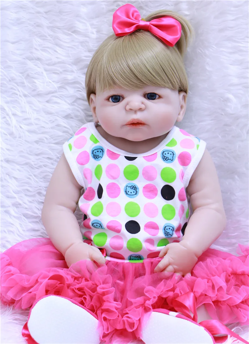 Куклы NPK Reborn для девочек 23 "силиконовые куклы reborn baby парик из светлых волос