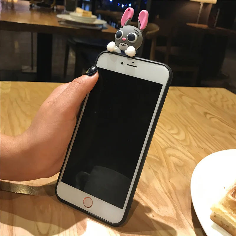 2017 Fashion 3D Cute Soft Silicone Animal Cartoon Back Case Cover For iPhone 6 6s Plus 6Plus 7 7plus 6sPlus Lovely Rabbit Cases |