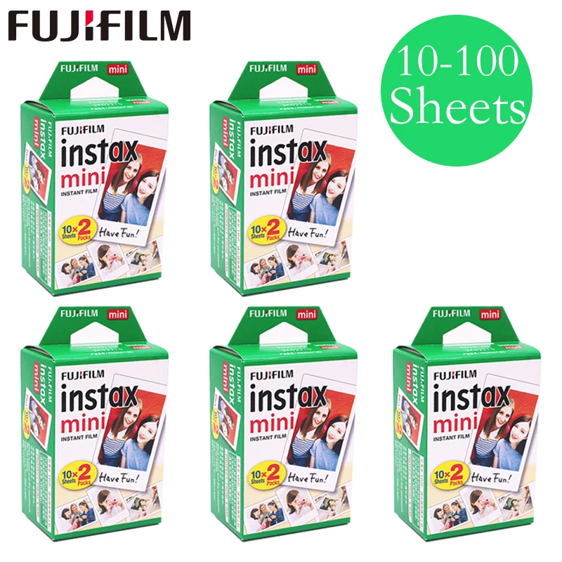 20 - 100 sheets Fuji Fujifilm instax mini 11 9 8 white Edge films for instant mini 9 8 7s 25 50s 9 90 Camera Sp-2 photo Paper