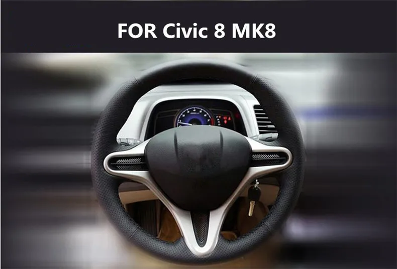 Сшитый чехол из натуральной кожи на руль автомобиля аксессуары для Honda Accord7/8/9 Civic