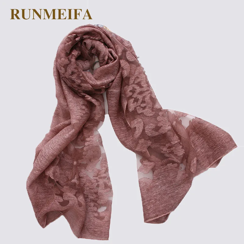 RUNMEIFA Новый стильный весенний женский ажурный шарф с цветами и облаками