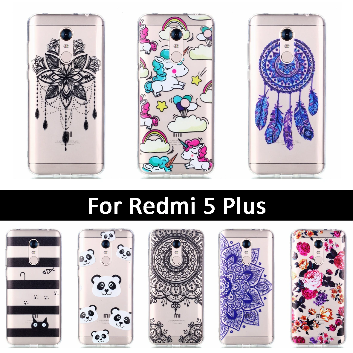 ТПУ силиконовый чехол задний бампер для Xiaomi Mi Redmi 5 Plus телефона Redmi5 мягкая
