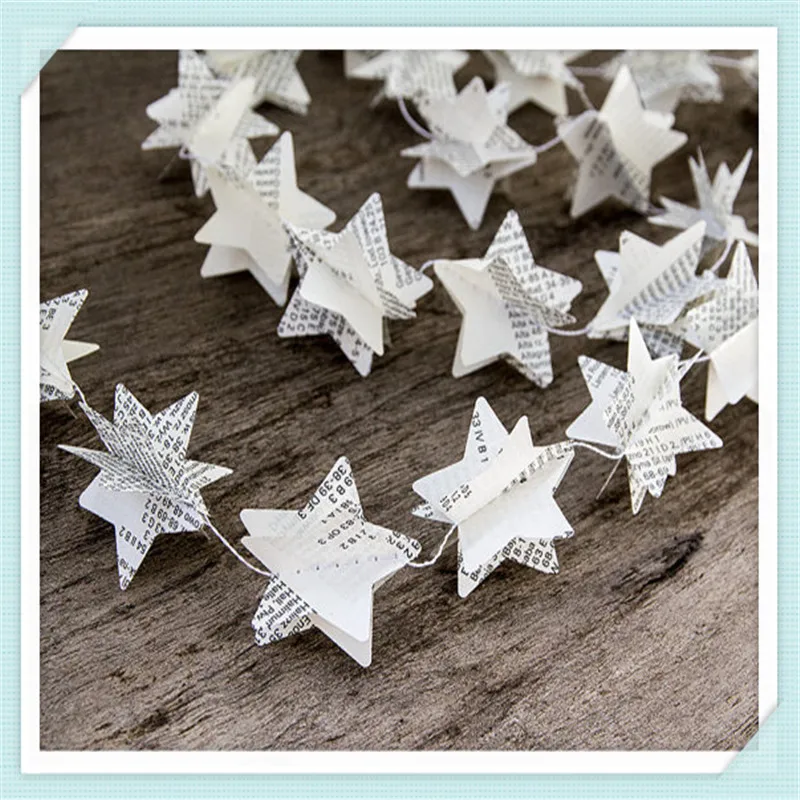 

Free Shipping 10PCS x 2.0M Wedding Hanging Decoration Tissue Paper STAR Garland String Circle Banner background decorative props