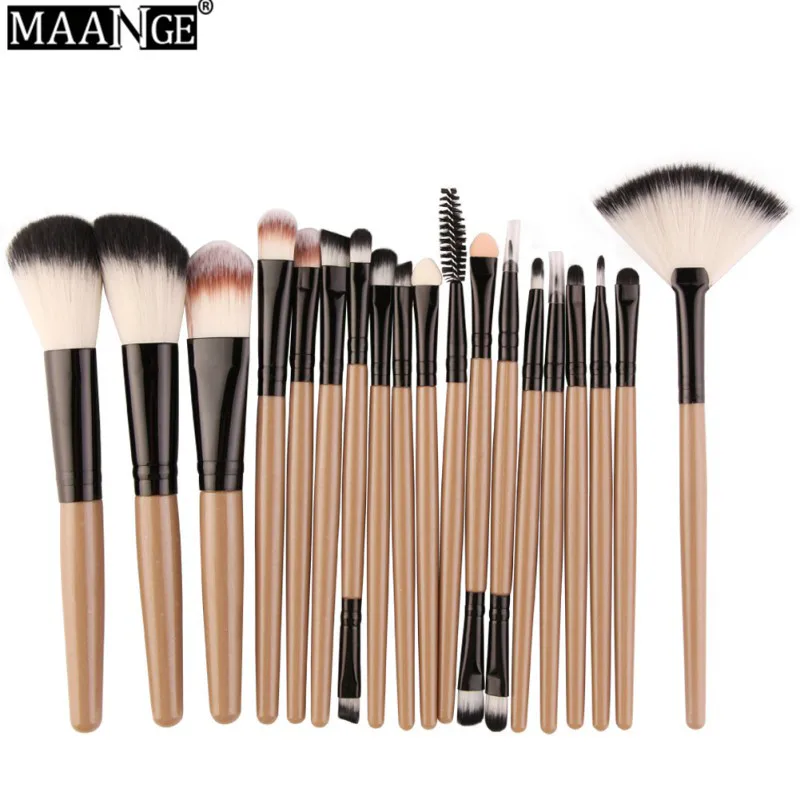 Makeup Brushes Set Powder Foundation Blush Eyeshadow Eyeliner Lip Beauty Make up Brush Tools MAANGE 18 Pcs