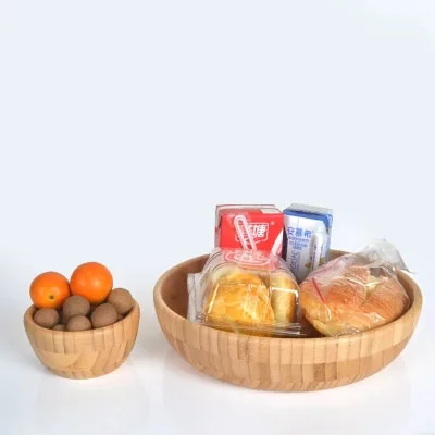 Bamboo Wood European Fruit Plate Breakfast Snack Creative Personality Home Hotel Snacks Dried Salad Bowl Tray | Дом и сад
