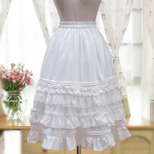 Милая Чернаябелая шифоновая юбка, Женская длинная кружевная юбка с оборками и эластичным поясом