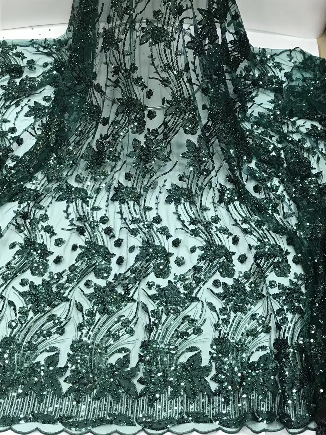 Темно синяя кружевная ткань ручной работы тяжелые жемчужные африканские платья