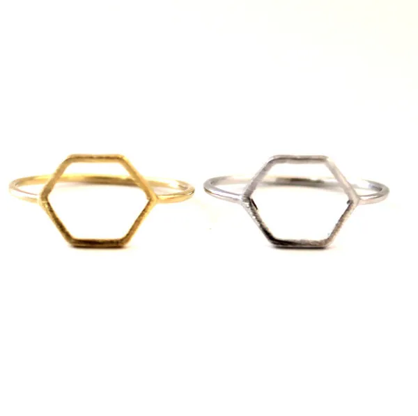 yiustar Hexagon Outline Ring Simple Cool R116|simple ring|cool ringsring simple |