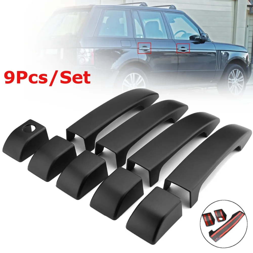 9 шт Матовый Черный дверные ручки крышки Накладка для Land Rover Range Rover L322 2002 2003 2004 2005 2006 2007 2008 2009 2010 2011 2012
