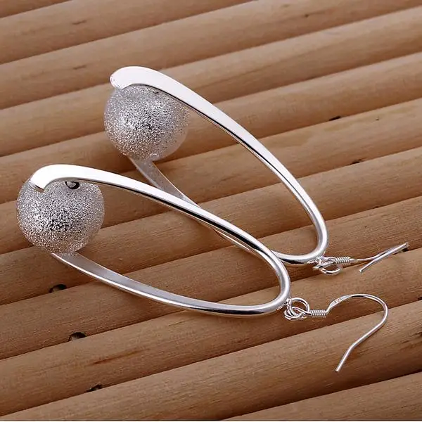 New Fashion Jewelry Silver Matte Beads Peace Sign Drop Earrings Ear Studs For Women Gift @M8694 | Украшения и аксессуары