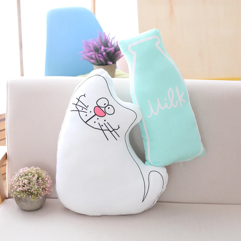 New Arrival Quality Milk Bottle and Cat Soft Pillow Toys Children Sleeping Appease Soothing Baby Toy Huggable Dolls Decor | Игрушки и