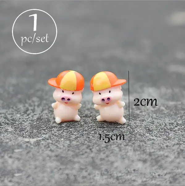 pig 1 piece BAIUFOR миниатюрный Террариум для животных, аксессуары, волшебные садовые фигурки, кукольный дом, Декор, мини-овечка, кролик, олень, лягушка, ежик, свинка - Цвет: pig 1 piece