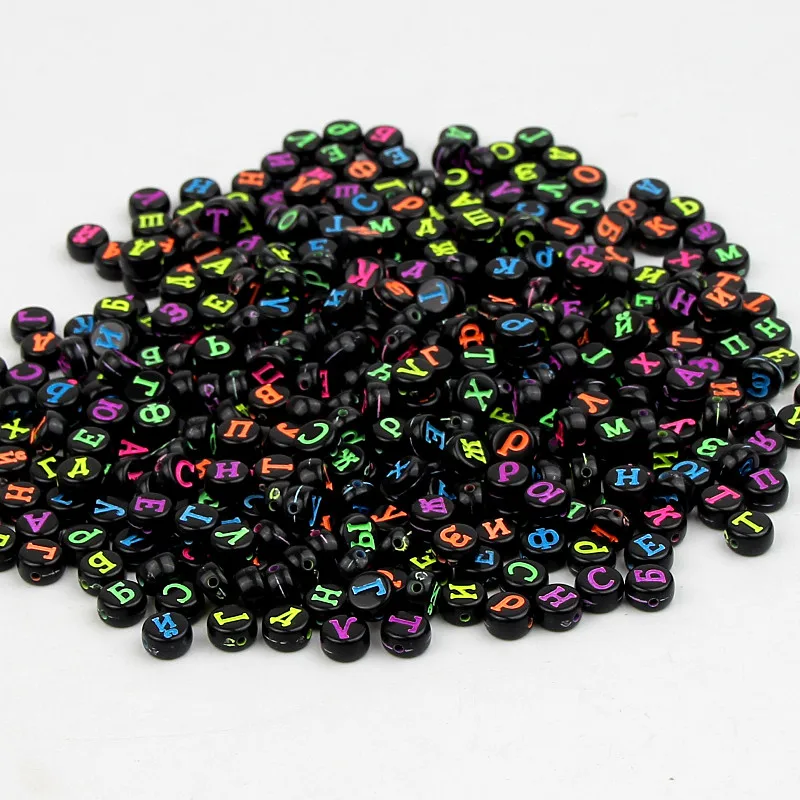 Бусины с буквенным алфавитом для изготовления ювелирных изделий 4x7 мм 200 шт./лот DIY