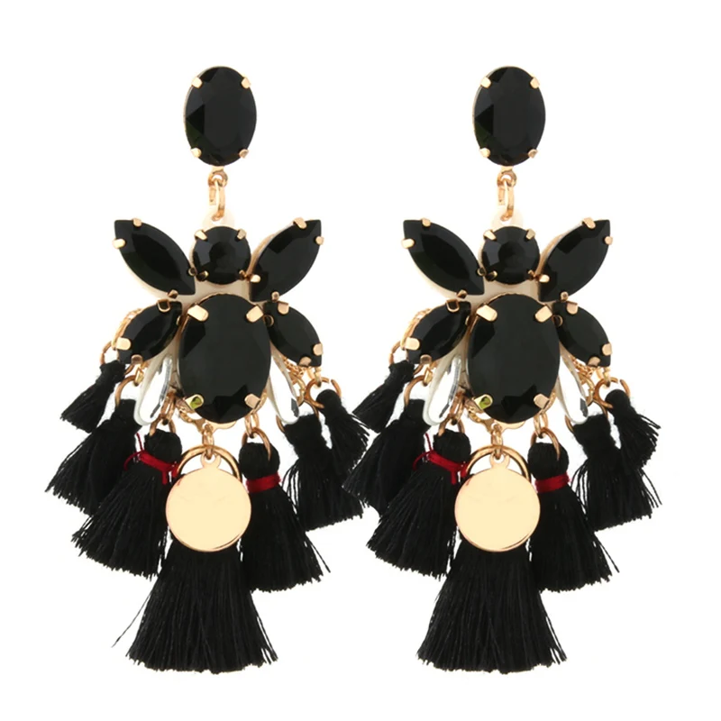 Женские богемные серьги NeeFu WoFu большие модные подвески с кисточками и