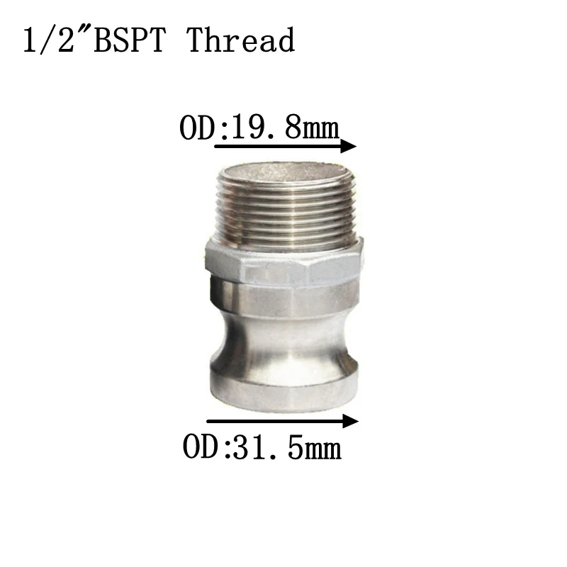 NO1 1/" 3/4" " 1-1/4" 1-1/" с британской конической трубной наружной резьбой Camlock 304 нержавеющая сталь F Тип поворотный проходной фитинг насос адаптер для Homebrew - Цвет: NO1